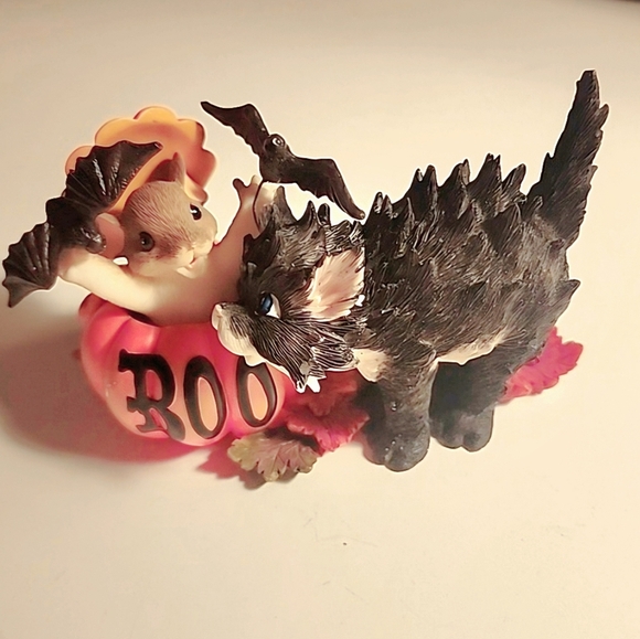 Charming Tails "Don't Be A Scaredy Cat Have Fun" 2007 Fitz & Floyd Halloween Fig - Picture 3 of 15